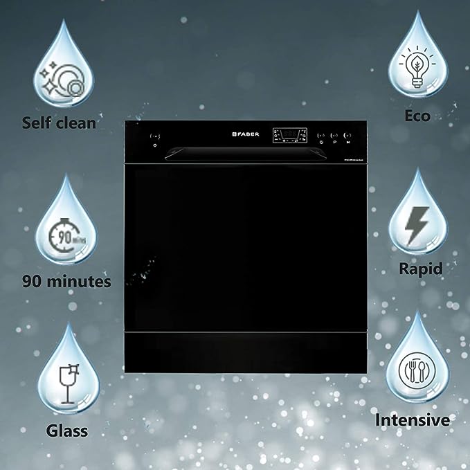 Faber table top 8 Place Setting Dishwasher (FFSD 6PR 8S Ace Black) (OPEN BOX) Faber table top 8 Place Setting Dishwasher (FFSD 6PR 8S Ace Black) (OPEN BOX)